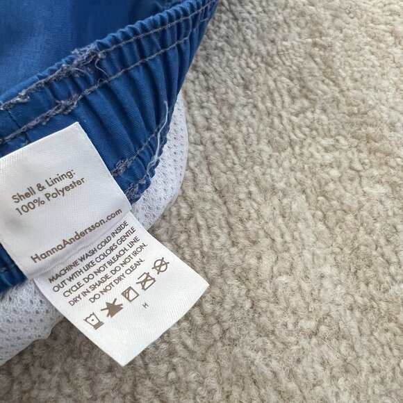 Hanna Andersson Boys Shark Stripe Blue Swim Shorts Trunks 10 - Picture 8 of 8